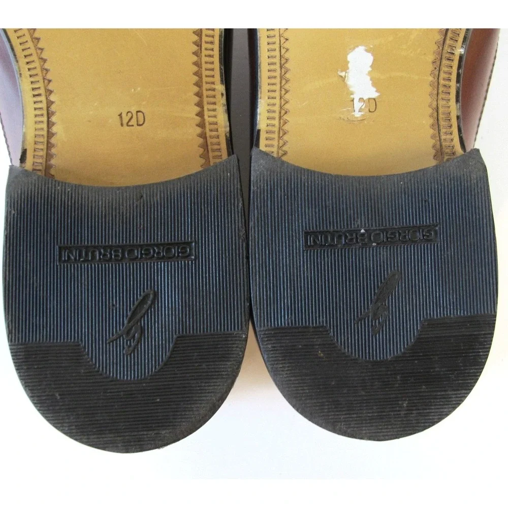 Giorgio‎ Brutini Le Glove Brown Leather Woven Tassel Loafers Men's Size 12D - Picture 11 of 11